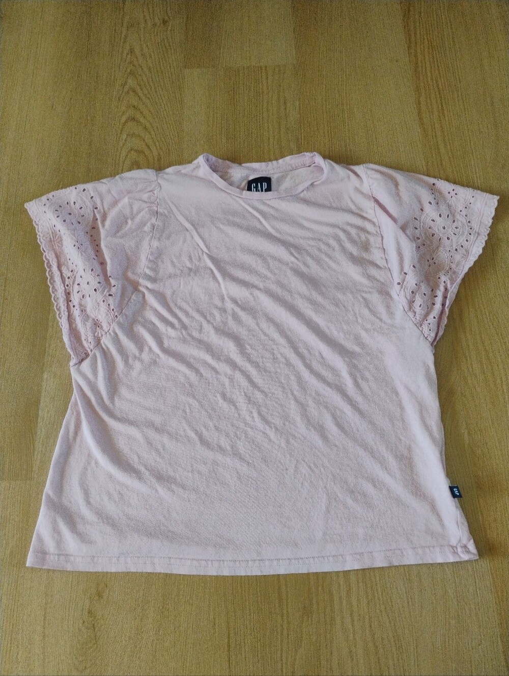 GAP Pale Pink Eyelet Flutter Sleeve Shirt